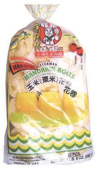 Steamed Mandarin Rolls with Corn & Corn Flour